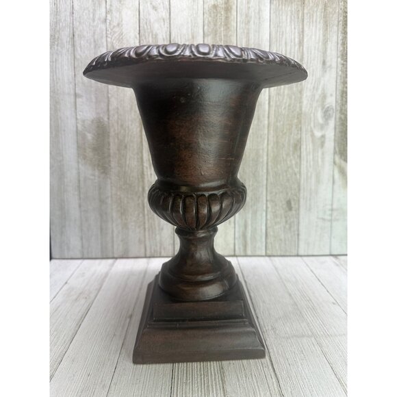 Vintage Resin Decorative Vase Planter Footed Garden Decor 10" Tall 7" Diameter - Picture 1 of 8